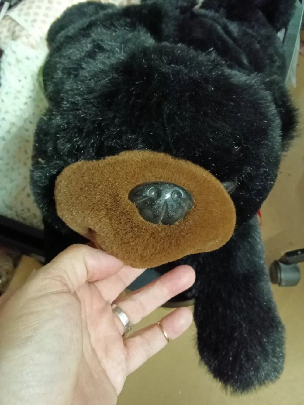 Large Plush Black Bear Stuffed Animal Toy